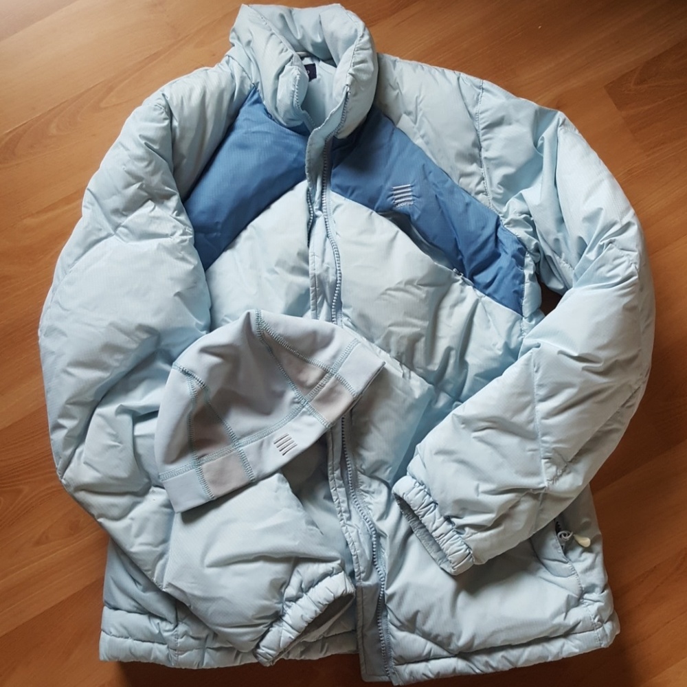 Lands End down winter jacket and beanie M
